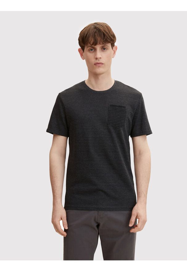 Tom Tailor T-Shirt 1031593 Czarny Regular Fit. Kolor: czarny. Materiał: bawełna, syntetyk