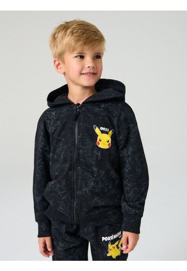 Sinsay - Bluza z nadrukiem na plecach Pokémon - szary. Kolor: szary. Wzór: nadruk