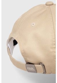 Karl Lagerfeld czapka z daszkiem kolor beżowy z aplikacją. Kolor: beżowy. Wzór: aplikacja #3