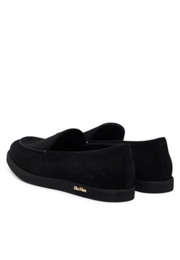 Max Mara Mokasyny Softymoc 2524526251600 Czarny. Kolor: czarny. Materiał: nubuk, skóra