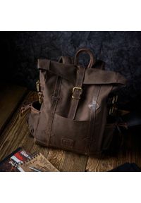 Plecak trekkingowy PAOLO PERUZZI T-40-BR brązowy. Kolor: brązowy. Materiał: materiał. Styl: vintage #1