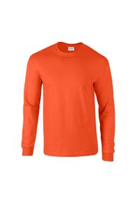 GILDAN - Ultra Bawełniana Koszulka Z Długim Rękawem Unisex Dla Dorosłych. Kolor: pomarańczowy, wielokolorowy, żółty. Materiał: bawełna. Długość rękawa: długi rękaw. Długość: długie. Sport: turystyka piesza