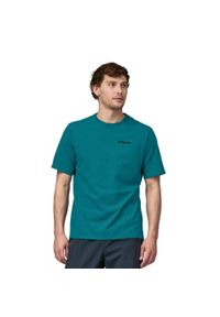 Koszulka trekkingowa męska Patagonia P-6 Logo Responsibili-Tee. Kolor: niebieski