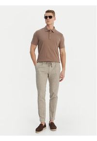 Bugatti Chinosy 1950-16210E Beżowy Slim Fit. Kolor: beżowy. Materiał: bawełna #4