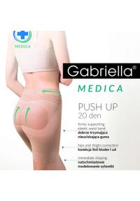 Rajstopy Gabriella Push Up 20 den melisa. Stan: podwyższony. Kolor: beżowy. Materiał: elastan, skóra, poliamid, bawełna. Wzór: gładki