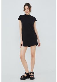 Vero Moda sukienka bawełniana kolor czarny mini prosta. Okazja: na co dzień. Kolor: czarny. Materiał: bawełna. Wzór: gładki. Typ sukienki: proste. Styl: casual. Długość: mini #3