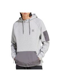 Adidas - Bluza adidas Originals Hoodie IZ3279 - szara. Typ kołnierza: kaptur. Kolor: szary. Materiał: bawełna, poliester. Wzór: aplikacja. Styl: klasyczny, sportowy