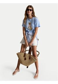 Polo Ralph Lauren T-Shirt 211A12734001 Niebieski jasny Relaxed Fit. Typ kołnierza: polo. Kolor: niebieski. Materiał: bawełna #4