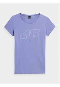 4f - 4F T-Shirt 4FAW23TTSHF0907 Fioletowy Slim Fit. Kolor: fioletowy. Materiał: bawełna #5