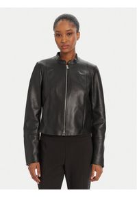 Hugo - HUGO Kurtka skórzana Lasari 50541262 Czarny Regular Fit. Kolor: czarny. Materiał: skóra #1