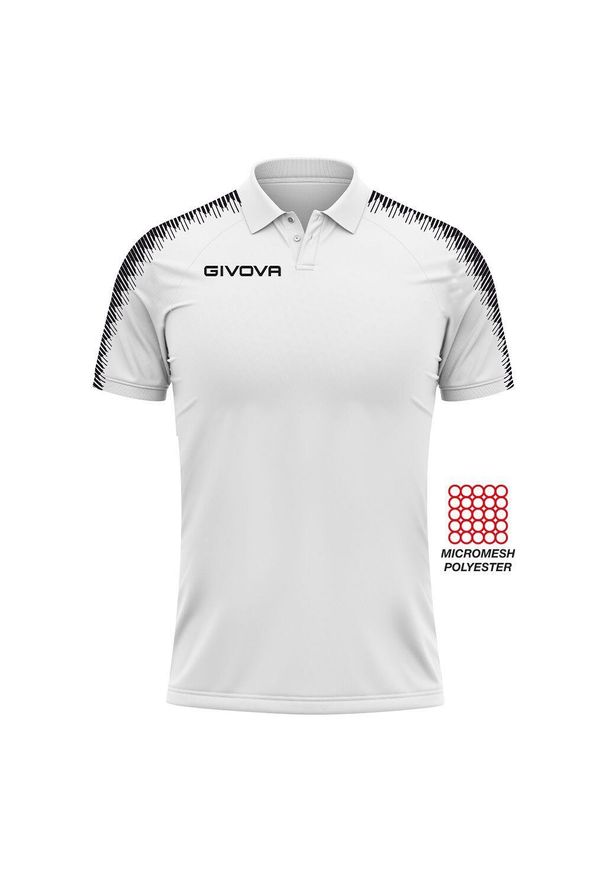 Polo Givova Club. Typ kołnierza: polo. Kolor: biały