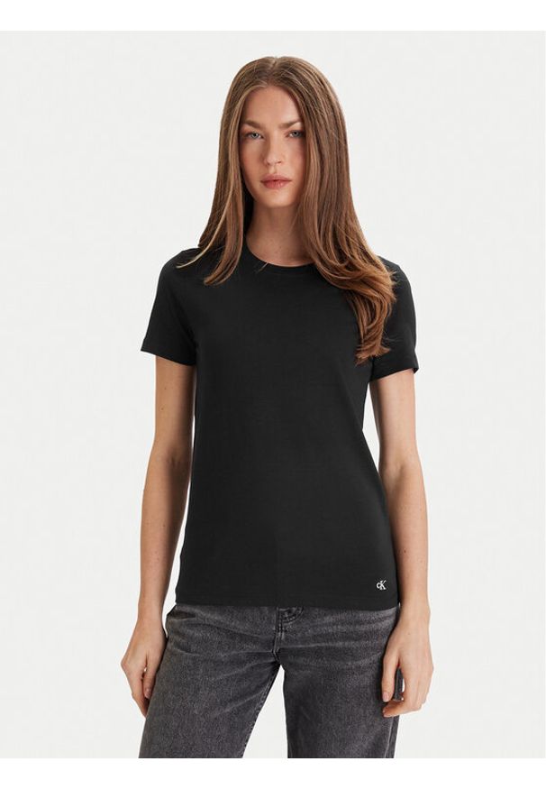 Calvin Klein Underwear Komplet t-shirtów LV00QS7485 Czarny Regular Fit. Kolor: czarny. Materiał: bawełna