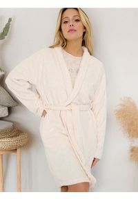 Sinsay - Szlafrok - kremowy. Kolekcja: plus size. Kolor: kremowy. Materiał: materiał. Wzór: kwiaty