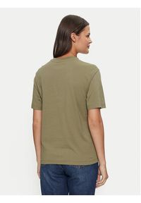 Lacoste T-Shirt TF7215 Khaki Loose Fit. Kolor: brązowy. Materiał: bawełna