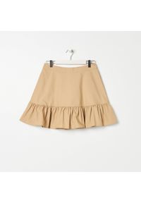 Sinsay - Spódnica mini - Beżowy. Kolor: beżowy #1