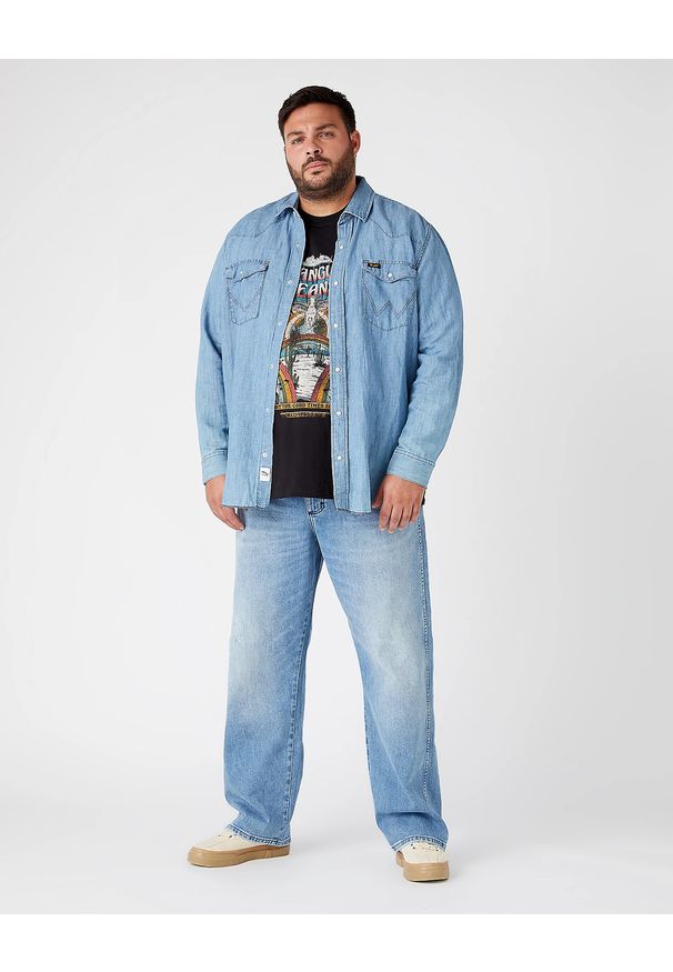 Wrangler - WRANGLER LS WORKSHIRT MĘSKA KOSZULA JEANSOWA LIGHT HEMP W5D1BNH97 112146111. Materiał: jeans