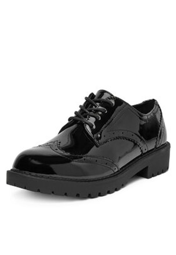 DeeZee Półbuty WS5601-06 Czarny. Kolor: czarny. Materiał: skóra