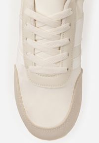 Born2be - Beżowe Sneakersy Kultowe Tenisówki z Marszczeniem przy Pięcie Rhodophine. Okazja: na co dzień. Kolor: beżowy. Materiał: jeans. Szerokość cholewki: normalna. Wzór: gładki #6