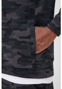 GAP bluza męska kolor czarny z kapturem wzorzysta. Typ kołnierza: kaptur. Kolor: czarny. Materiał: materiał, skóra, dzianina