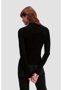 Karl Lagerfeld - KARL LAGERFELD Czarny golf damski Classic Turtle Neck, Rozmiar XL. Typ kołnierza: golf. Kolor: czarny. Materiał: poliester, wiskoza. Styl: elegancki #2