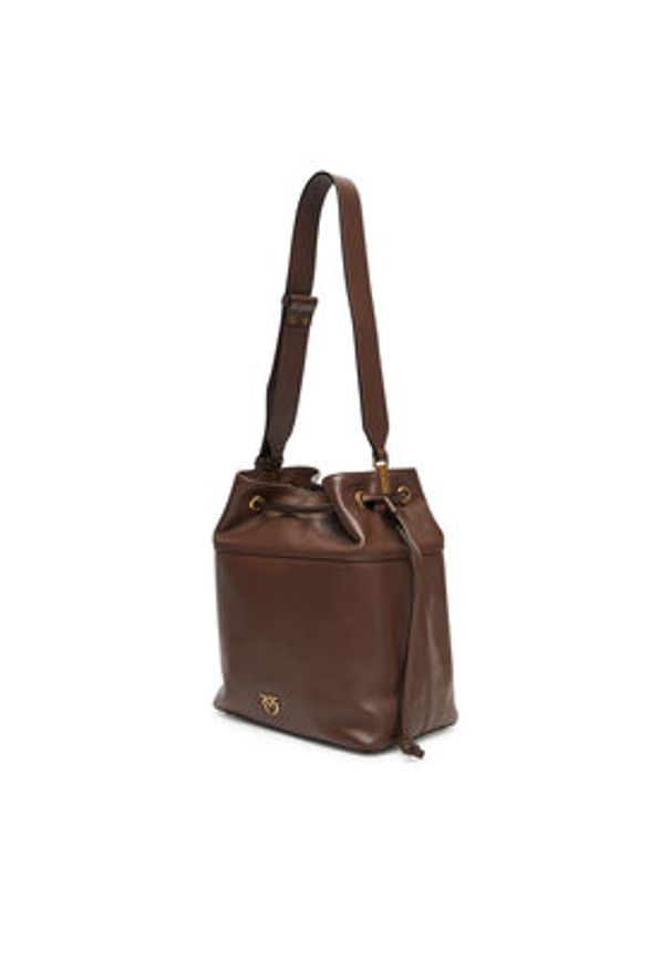 Pinko - PINKO Torebka Secchiello Classic Al 25-26 PLTT 104305 A0QO Brązowy. Kolor: brązowy. Materiał: skórzane