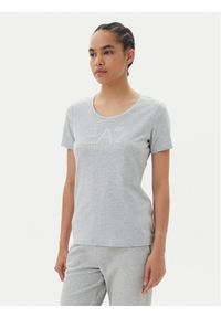 EA7 Emporio Armani T-Shirt 7W000094 AF10373 O8002 Szary Slim Fit. Kolor: szary. Materiał: bawełna