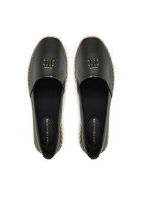 TOMMY HILFIGER - Tommy Hilfiger Espadryle Th Logo Leather Espadrille FW0FW08540 Czarny. Kolor: czarny. Materiał: skóra #3