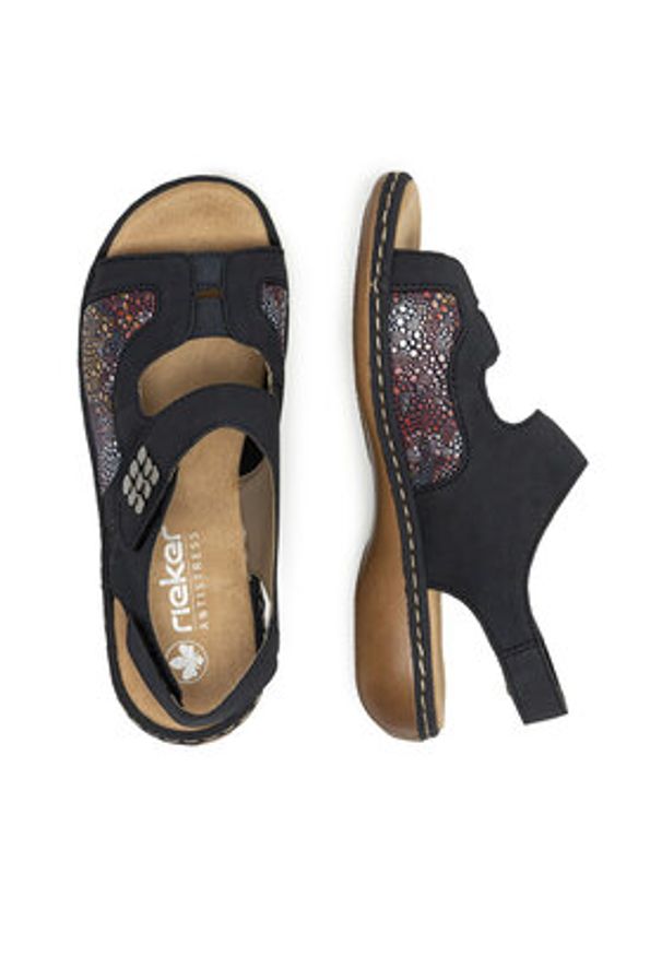 Rieker Sandały 65989-14 Granatowy. Kolor: niebieski. Materiał: syntetyk