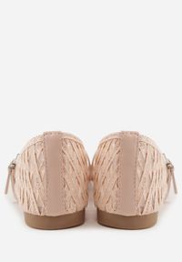 Renee - Różowe Balerinki z Ażurowym Wzorem i Paskiem Astethera. Okazja: na co dzień. Zapięcie: pasek. Kolor: różowy. Materiał: jeans. Wzór: ażurowy. Styl: casual, elegancki #9