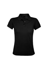 SOL'S - Damska Koszulka Polo Prime. Typ kołnierza: polo. Kolor: czarny