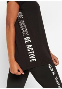 bonprix - T-shirt sportowy. Kolor: czarny. Materiał: materiał. Wzór: nadruk. Styl: sportowy #2