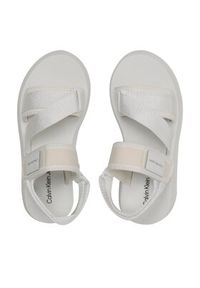 Calvin Klein Jeans Sandały Prefresato Sandal Bagde YW0YW00967 Biały. Kolor: biały. Materiał: materiał #6