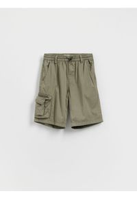 Reserved - Bawełniane szorty - ciemnozielony. Kolor: zielony. Materiał: bawełna #1