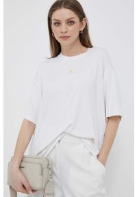Calvin Klein Jeans t-shirt damski kolor biały. Kolor: biały. Materiał: dzianina. Wzór: nadruk #6