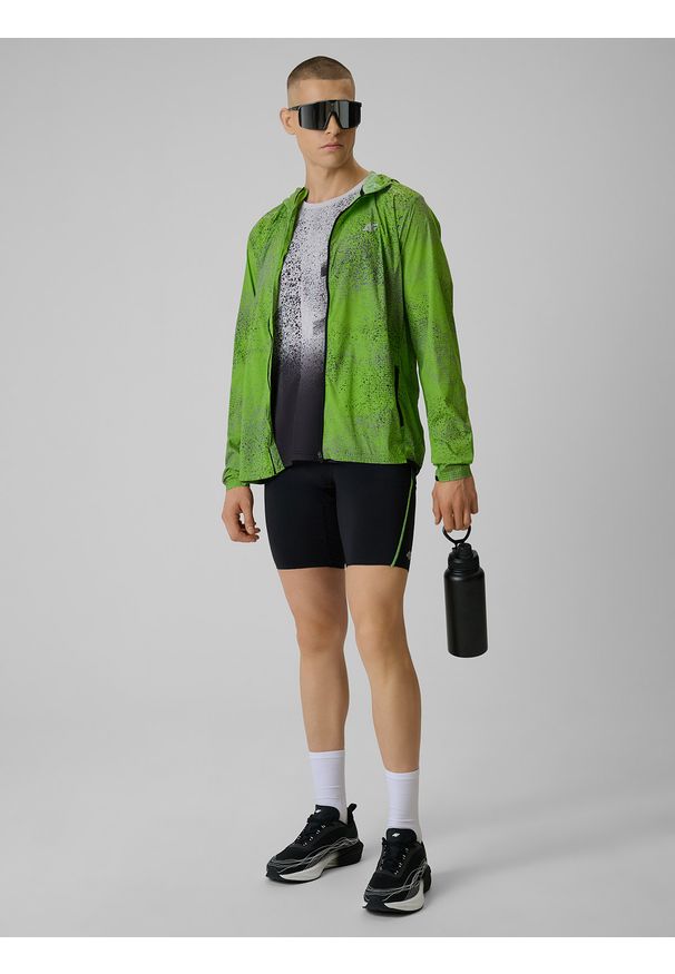 4f - 4F Kurtka do biegania męska - oliwkowa M. Kolor: brązowy, oliwkowy, wielokolorowy. Sport: bieganie, fitness