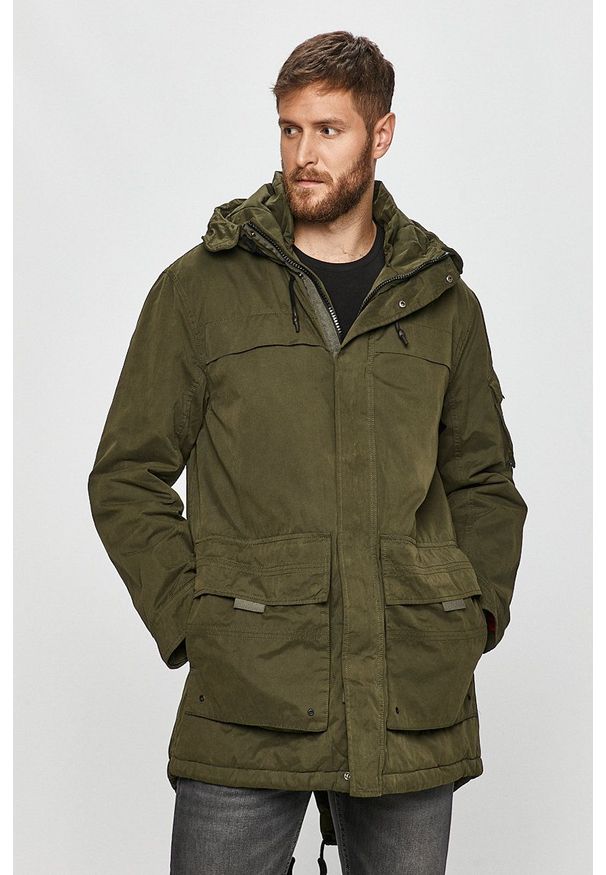 Pepe Jeans - Parka Byron. Okazja: na co dzień. Kolor: zielony. Styl: casual