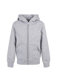 BUILD YOUR BRAND - Bluza Dziecięca Basic Organic Z Pełnym Zamkiem Błyskawicznym. Kolor: szary