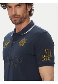 La Martina Polo Achille MAPG30 PK097 Granatowy Regular Fit. Typ kołnierza: polo. Kolor: niebieski. Materiał: bawełna #2