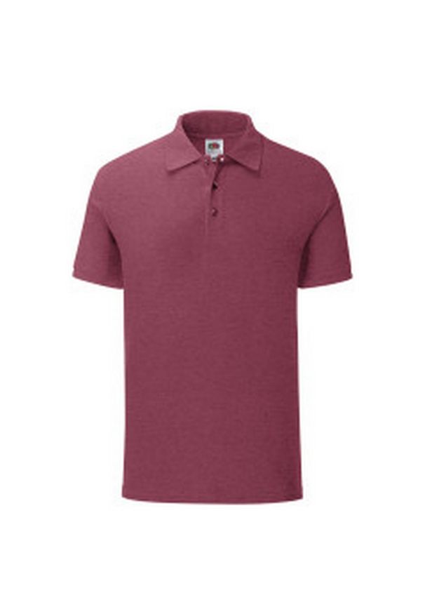 FRUIT OF THE LOOM - Koszulka Polo Męska Iconic. Typ kołnierza: polo. Kolor: czerwony, brązowy, wielokolorowy