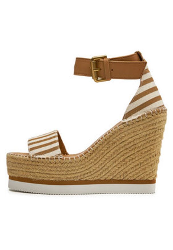 See By Chloé Espadryle SB26152E Brązowy. Kolor: brązowy. Materiał: skóra