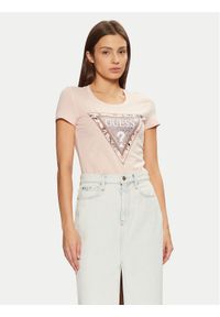 Guess T-Shirt W5RI22 J1314 Écru Regular Fit. Materiał: bawełna
