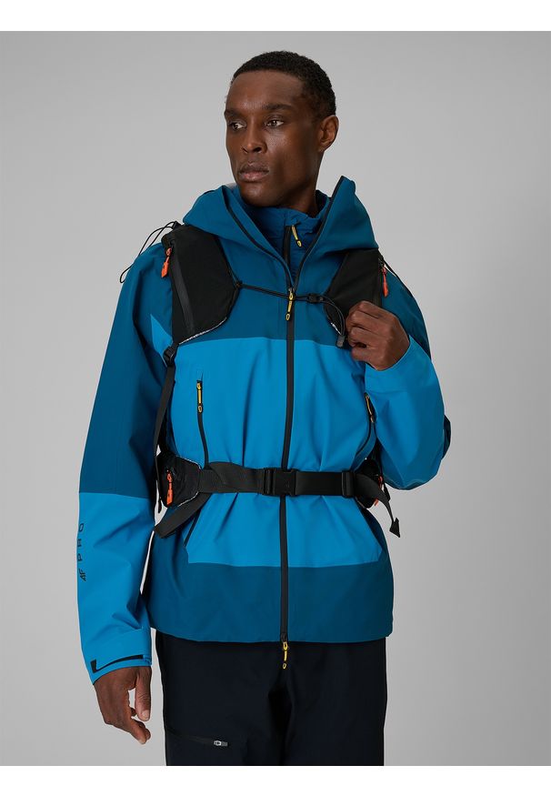 4f - 4F Kurtka trekkingowa przeciwdeszczowa membrana 20000 męska - granatowa 3XL. Kolor: niebieski. Materiał: materiał. Długość: długie