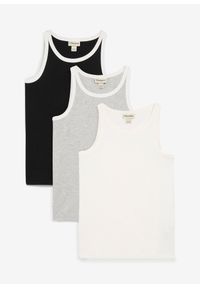 bonprix - Top z bawełną organiczną (3 szt.). Kolor: czarny. Materiał: bawełna #1
