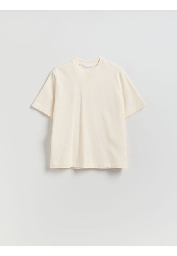 Reserved - Bawełniany t-shirt - biały. Kolor: biały. Materiał: bawełna