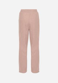 Born2be - Różowe Spodnie z Wysokim Stanem Ozdobione Sznurkami Akleria. Okazja: na spacer. Stan: podwyższony. Kolor: różowy. Materiał: jeans. Wzór: aplikacja #7