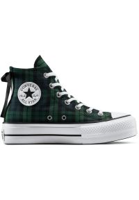 Buty sportowe Converse Chuck Taylor All Star Lift. Kolor: zielony. Materiał: materiał. Styl: sportowy. Model: Converse All Star. Sport: turystyka piesza #1