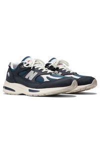 Buty unisex New Balance U991VN2 – granatowe. Kolor: niebieski. Materiał: guma, skóra. Szerokość cholewki: normalna. Sport: bieganie #2