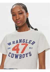 Wrangler T-Shirt 112350277 Écru Regular Fit. Materiał: bawełna