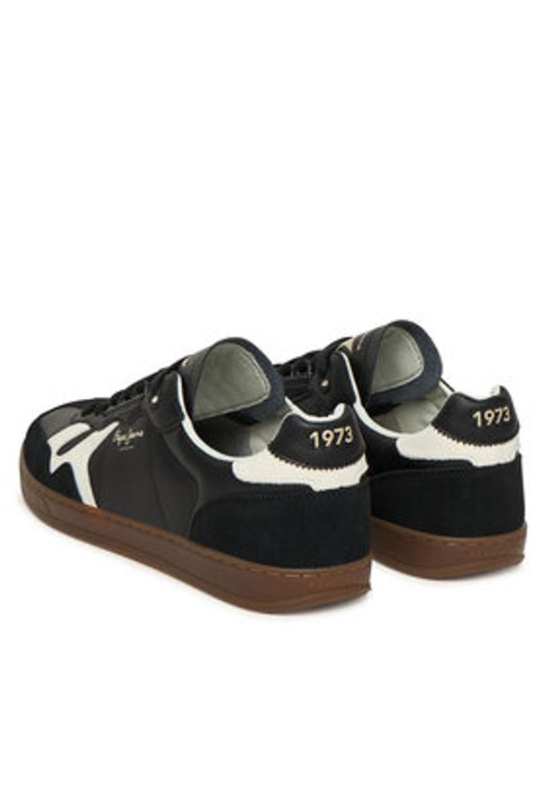 Pepe Jeans Sneakersy Ball Zero M PMS000010 Czarny. Kolor: czarny. Materiał: skóra
