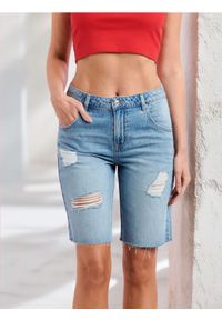 Sinsay - Szorty jeansowe - niebieski. Kolor: niebieski. Materiał: jeans #1